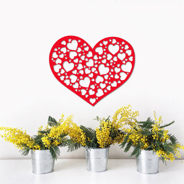 Metal Heart Decor | Heart Pattern Wall Art | Love Decor | Valentine's Decor | Love Sign | Kids Room Decor | Heart Sign | Wedding Decor